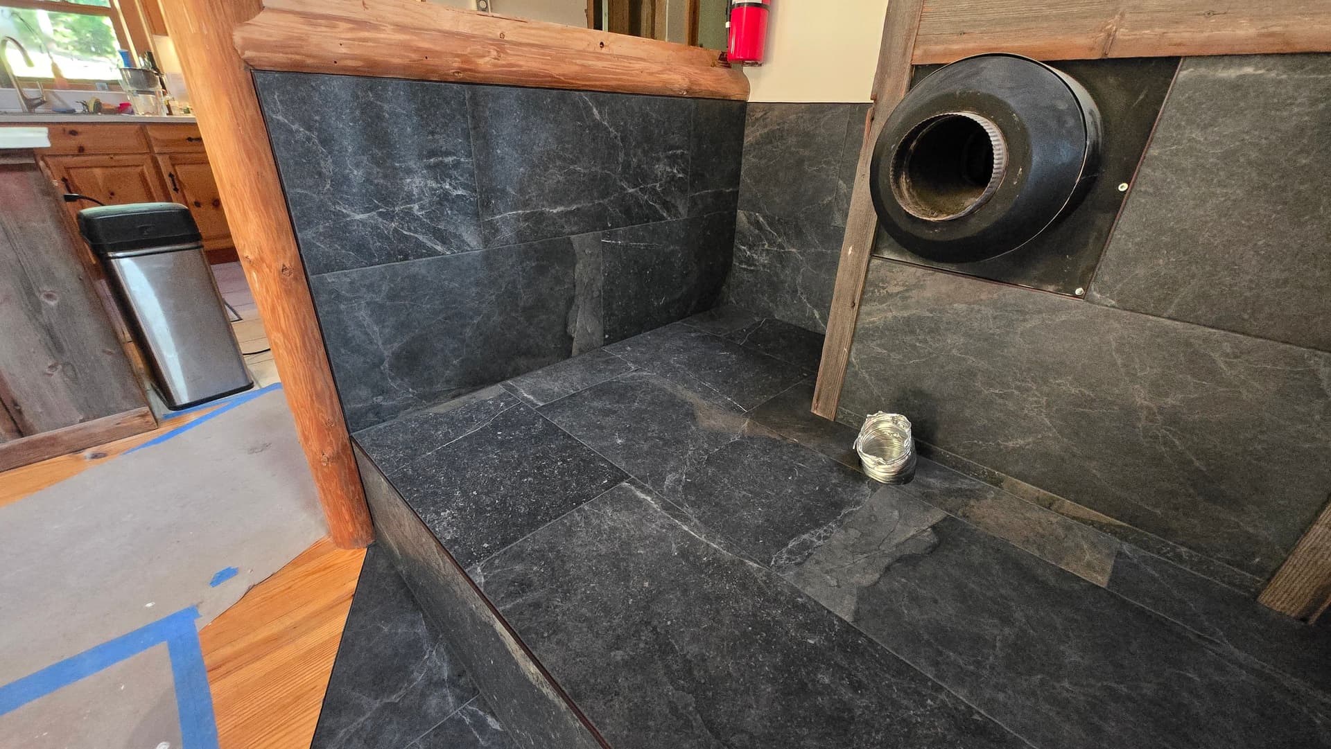 Gallery photos for Custom Slate Tile Work on a Fireplace Surround and Hearth: Image #1