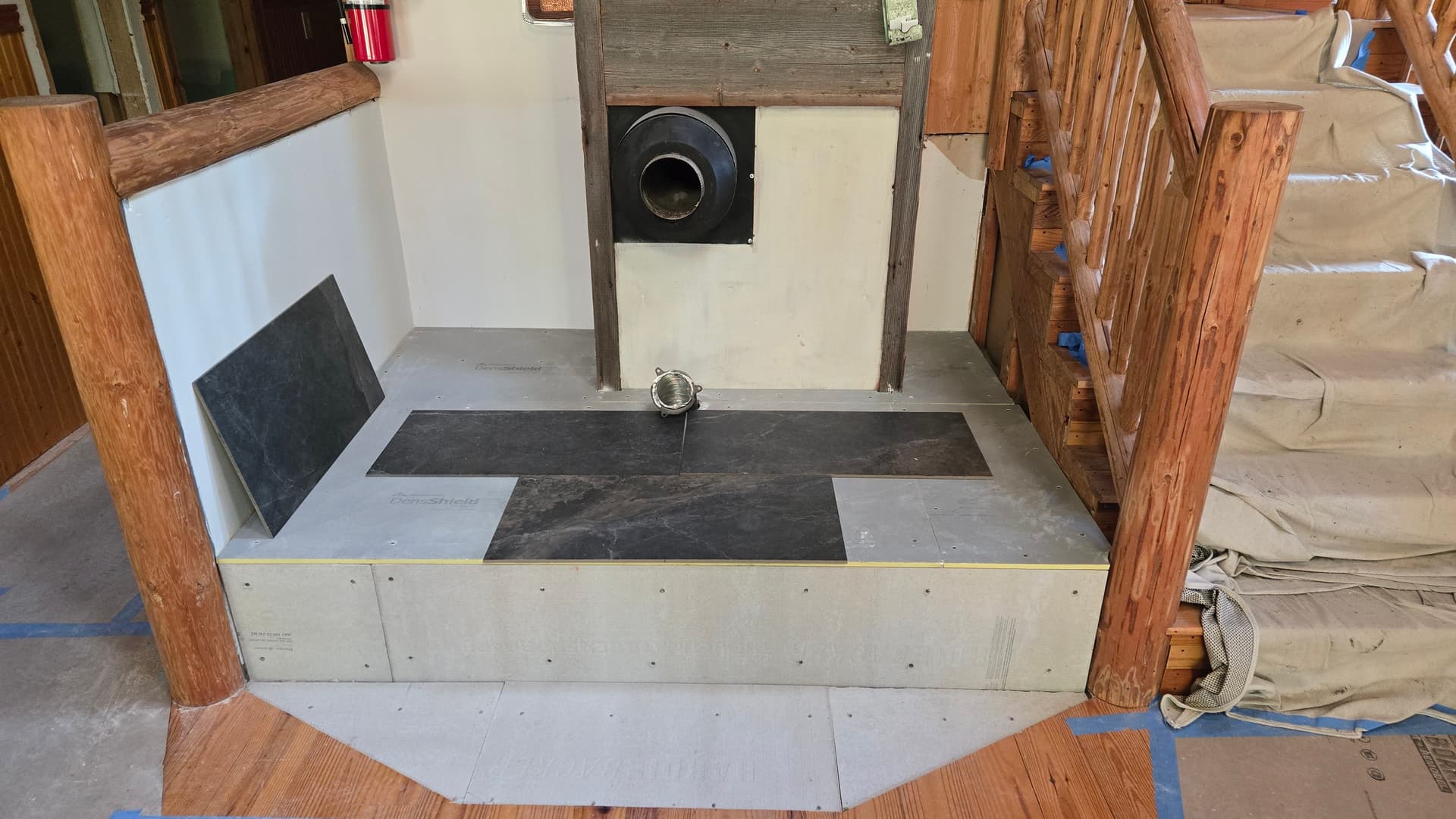 Porcelain Tile Chimney Surround Built for the Long Haul image