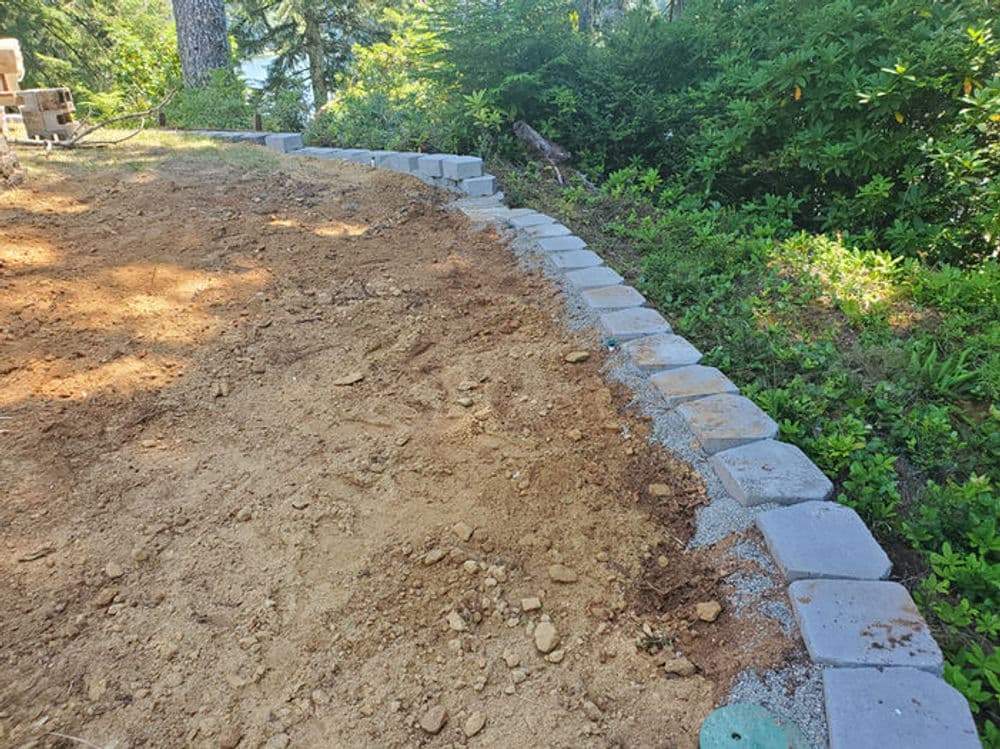 Gallery photos for Lake House Landscaping With Retaining Walls, Drainage, and Sprinklers: Image #7