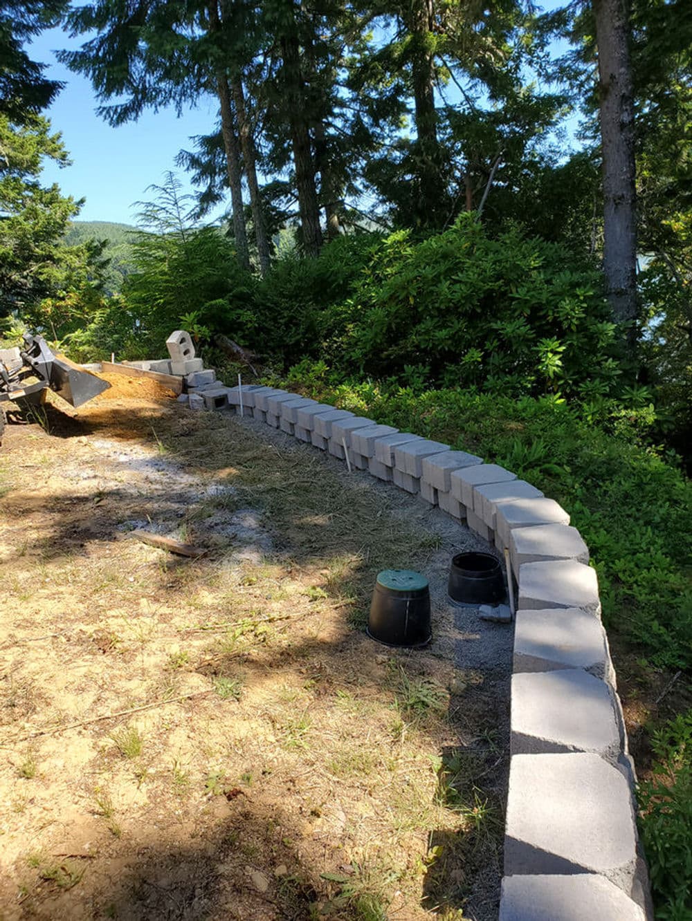 Gallery photos for Lake House Landscaping With Retaining Walls, Drainage, and Sprinklers: Image #2