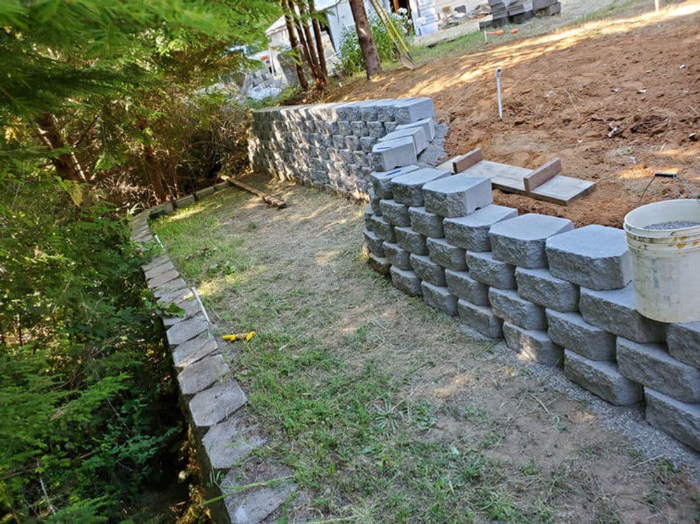 Gallery photos for Lake House Landscaping With Retaining Walls, Drainage, and Sprinklers: Image #5