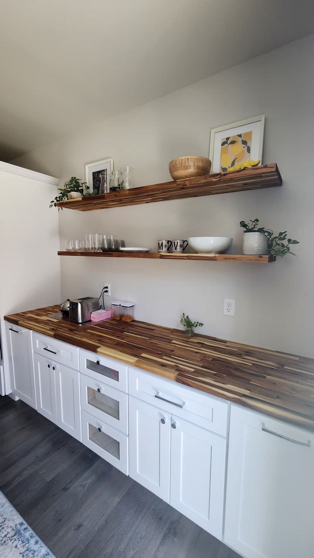 Gallery photos for Custom Butcher Block Countertop and Floating Shelf Install in Silverdale: Image #8