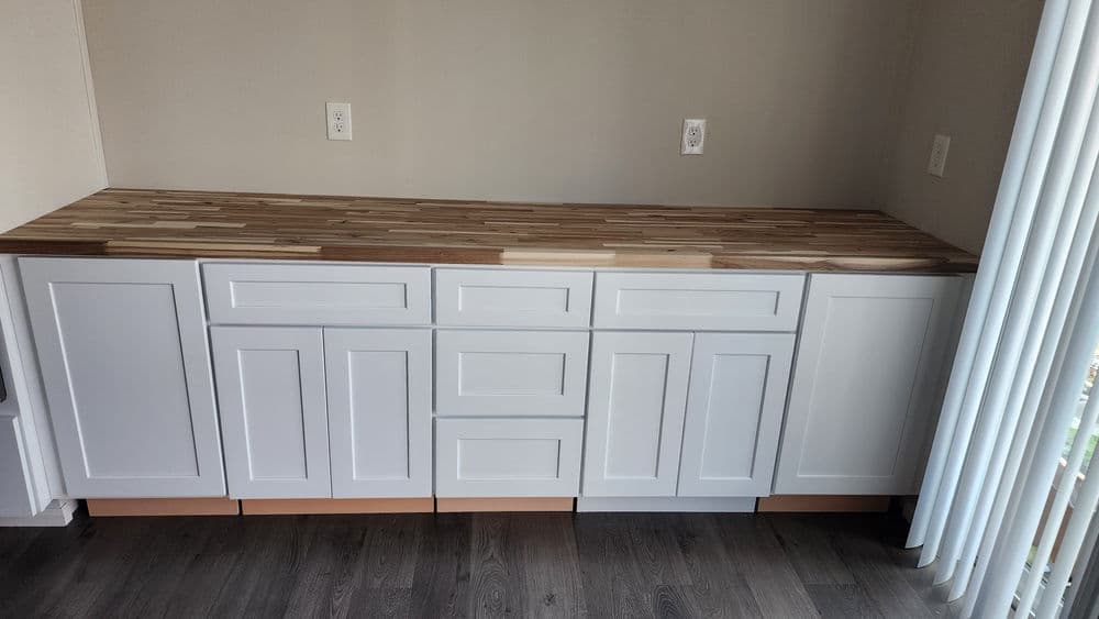 Gallery photos for Custom Butcher Block Countertop and Floating Shelf Install in Silverdale: Image #5