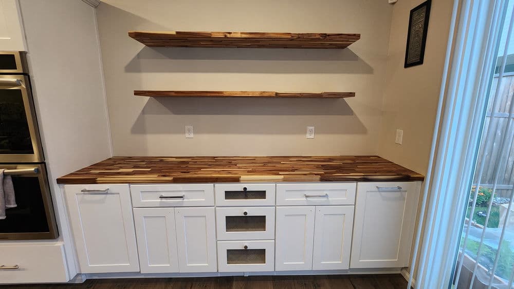 Gallery photos for Custom Butcher Block Countertop and Floating Shelf Install in Silverdale: Image #6