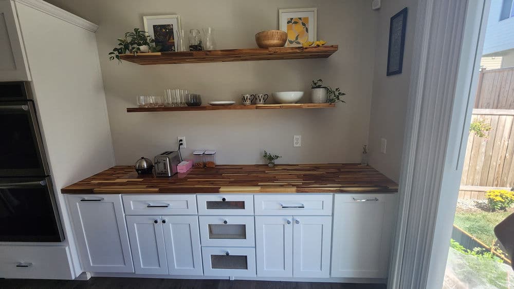Gallery photos for Custom Butcher Block Countertop and Floating Shelf Install in Silverdale: Image #10