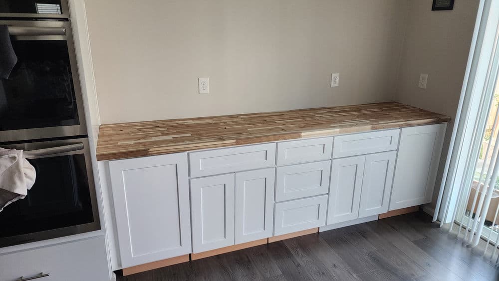 Gallery photos for Custom Butcher Block Countertop and Floating Shelf Install in Silverdale: Image #2
