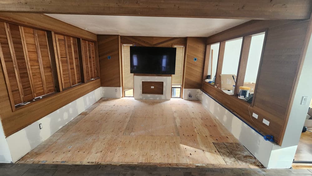 Sunken Living Room Rebuild and Carpet Install in Fox Island