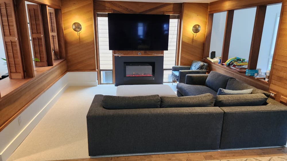 Sunken Living Room Rebuild and Carpet Install in Fox Island