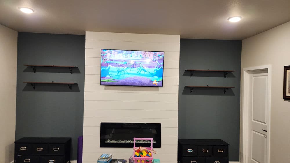 Accent Wall Shelving and Shiplap Feature Wall in Kingston WA image